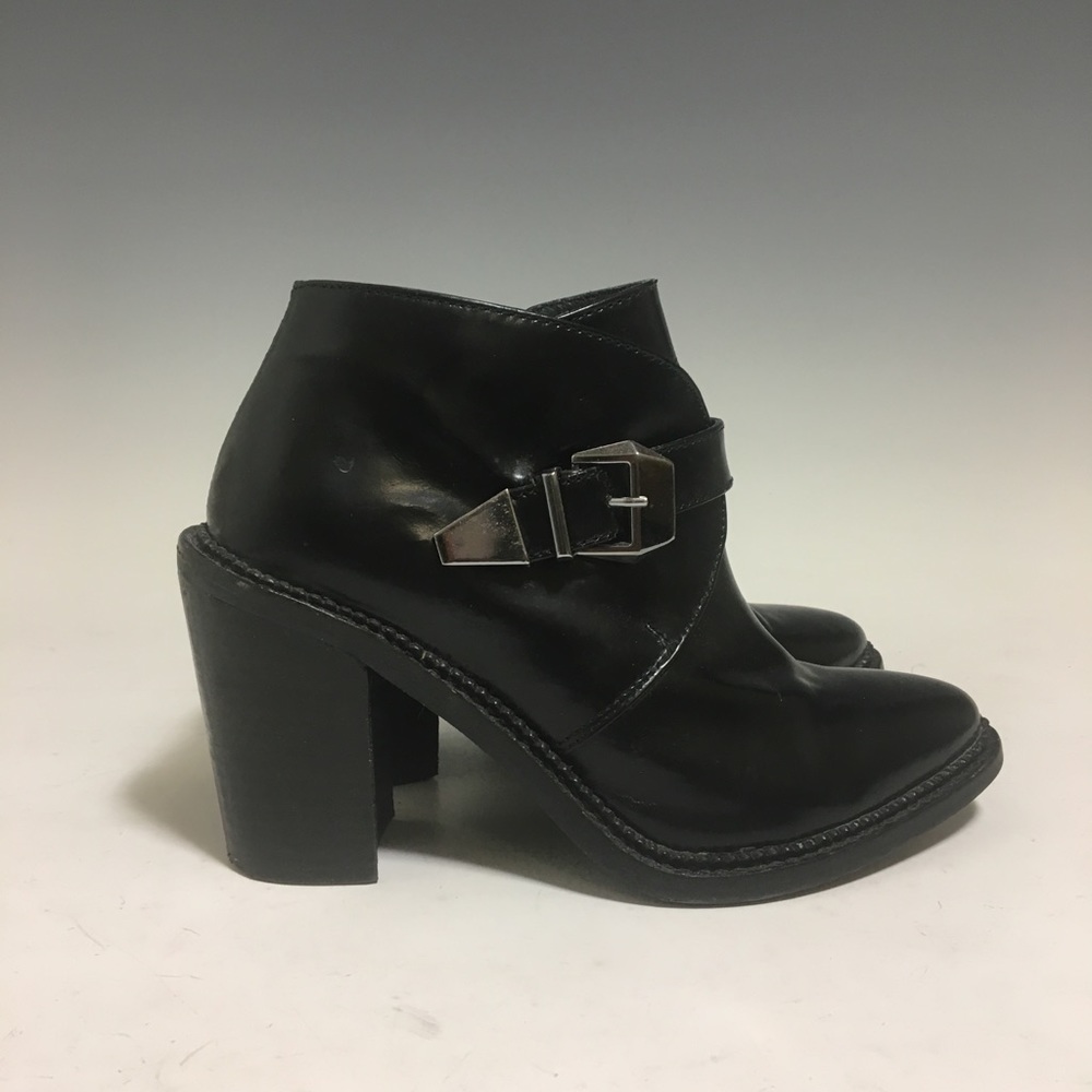 Black leather boots